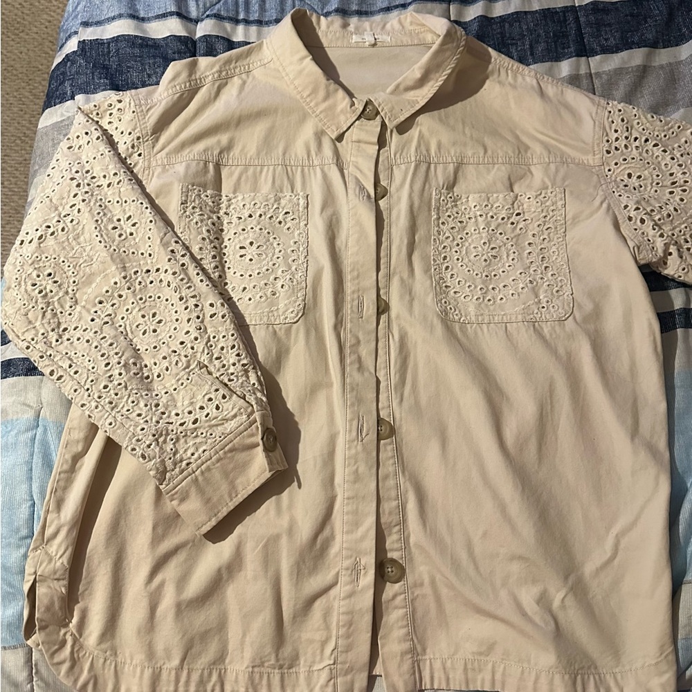 Maurices Cream Button-Up Shirt